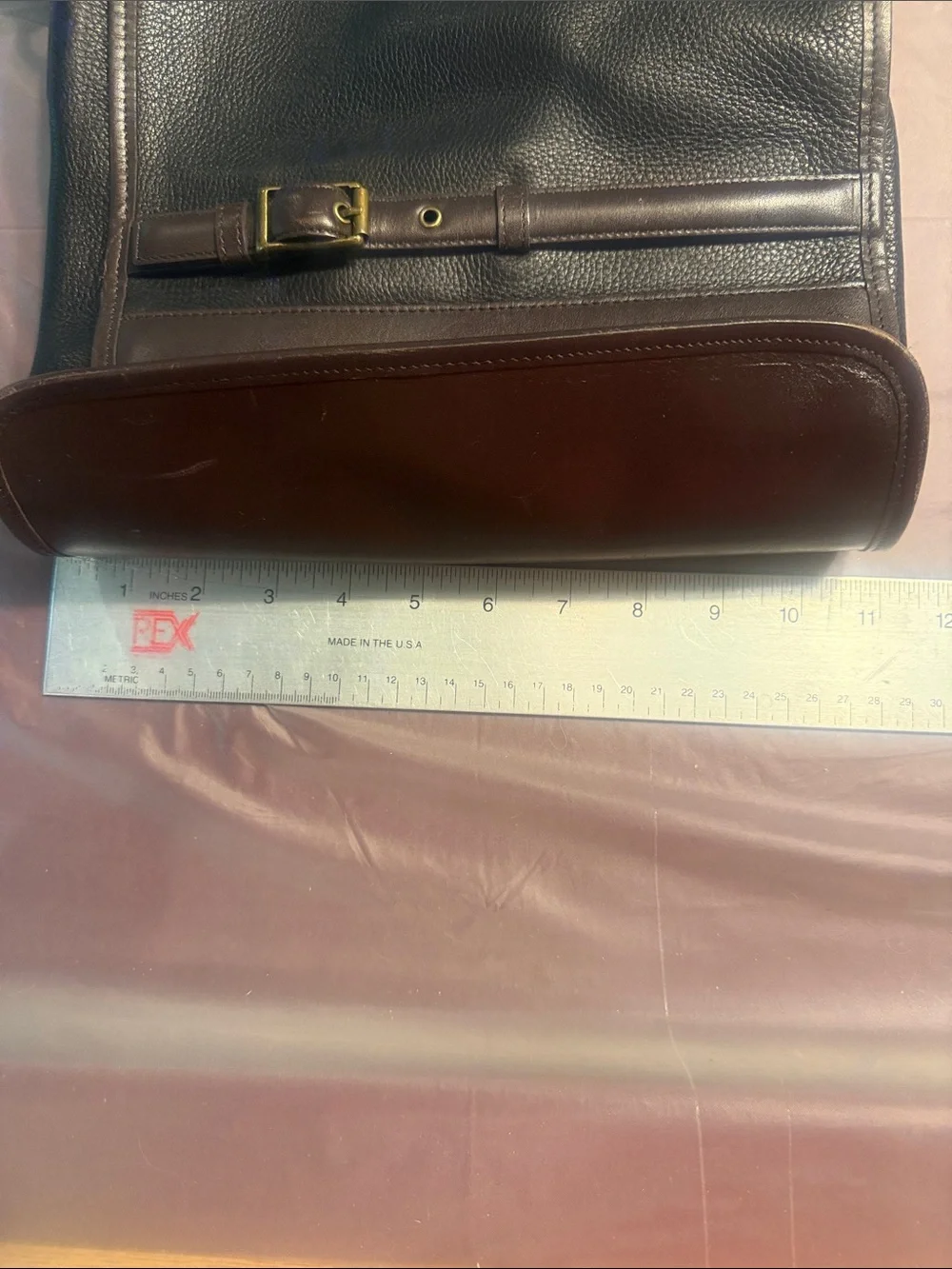 Jones New York Black Brown Leather Crossbody Messenger Bag